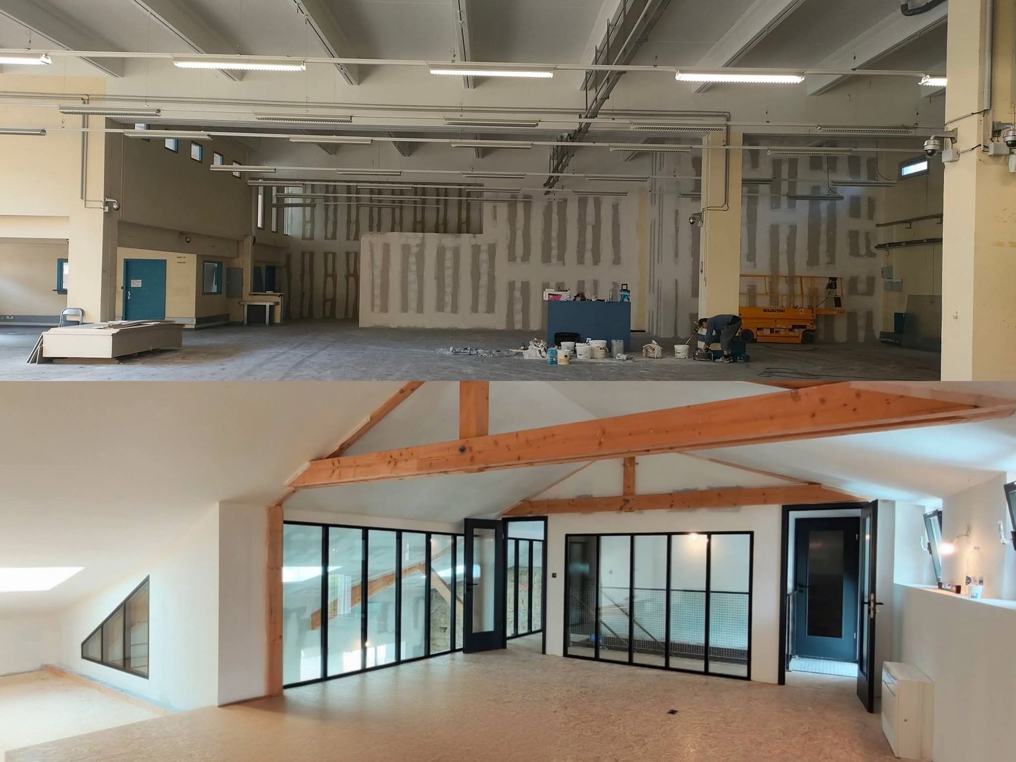 Chantier de plâtrerie — cloisons