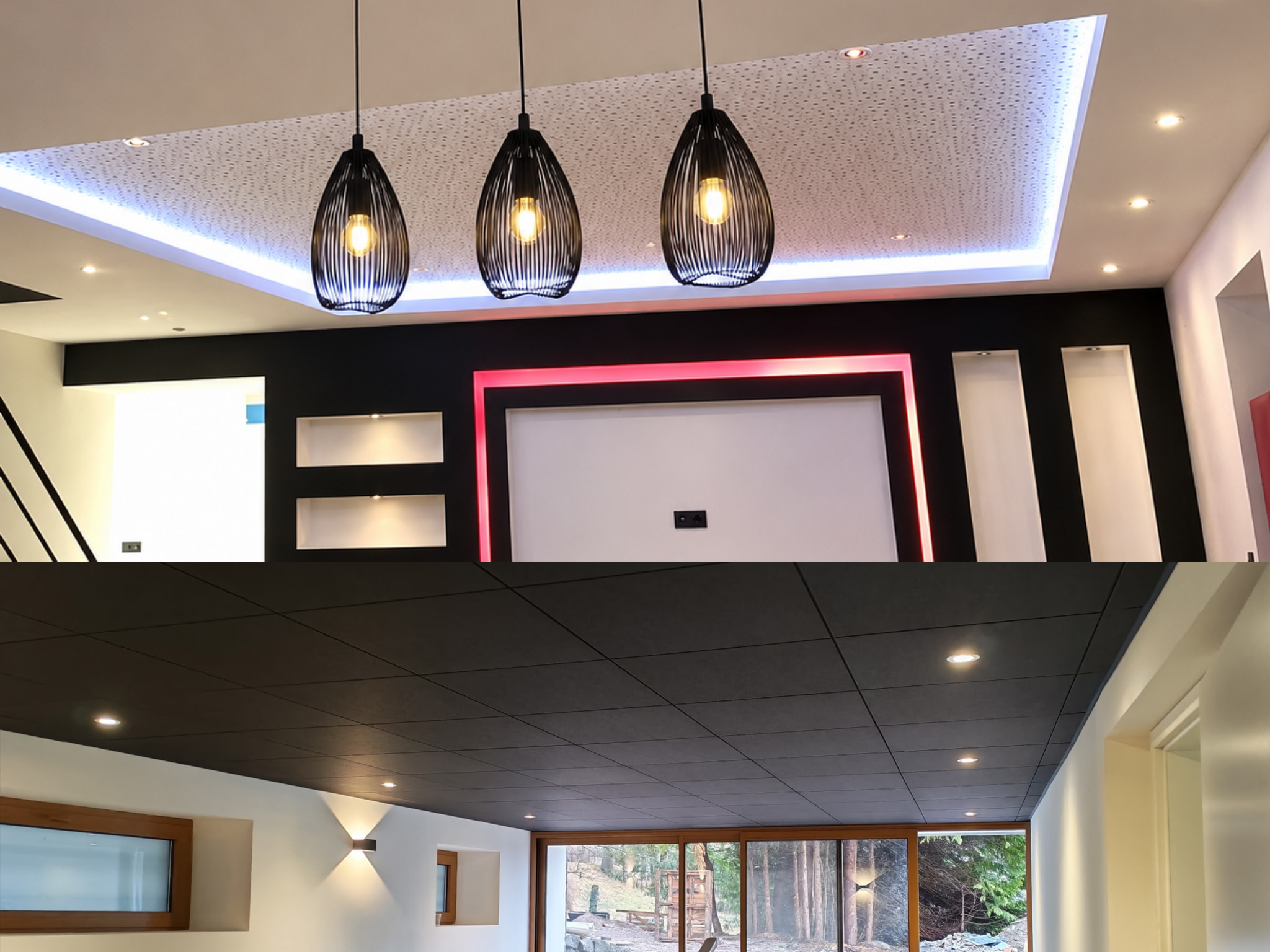 Chantier de plâtrerie — plafond